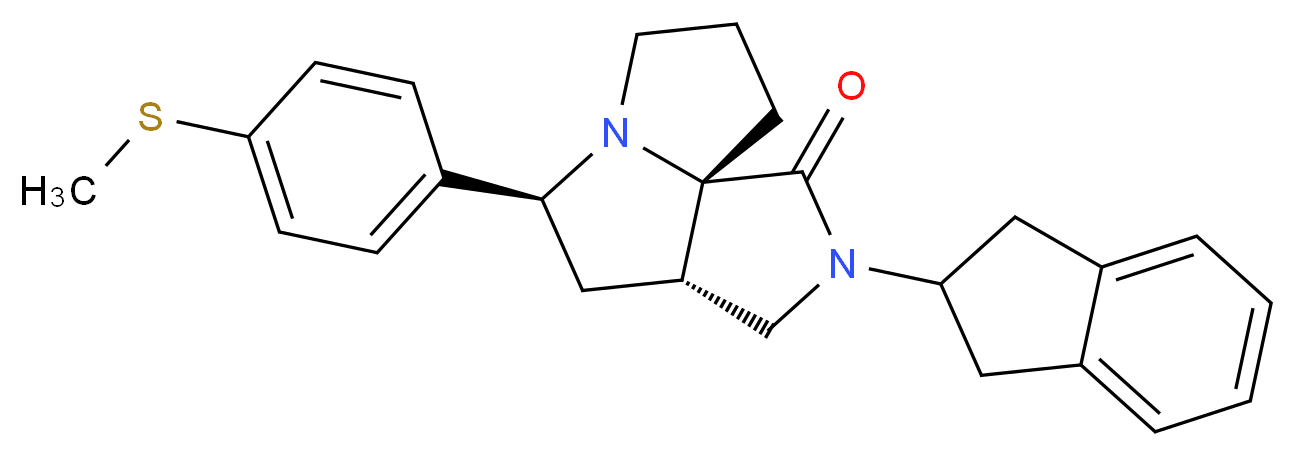 (3aS*,5S*,9aS*)-2-(2,3-dihydro-1H-inden-2-yl)-5-[4-(methylthio)phenyl]hexahydro-7H-pyrrolo[3,4-g]pyrrolizin-1(2H)-one_分子结构_CAS_)