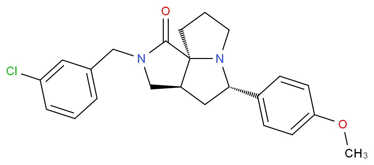 (3aS*,5S*,9aS*)-2-(3-chlorobenzyl)-5-(4-methoxyphenyl)hexahydro-7H-pyrrolo[3,4-g]pyrrolizin-1(2H)-one_分子结构_CAS_)