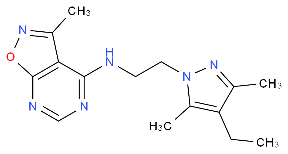 N-[2-(4-ethyl-3,5-dimethyl-1H-pyrazol-1-yl)ethyl]-3-methylisoxazolo[5,4-d]pyrimidin-4-amine_分子结构_CAS_)