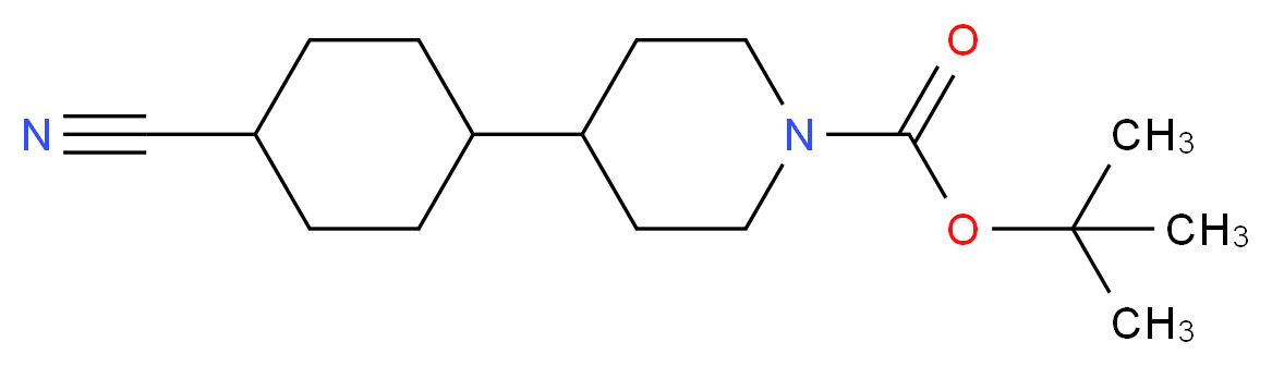 tert-Butyl 4-(4-cyanocyclohexyl)piperidine-1-carboxylate_分子结构_CAS_162997-33-3)