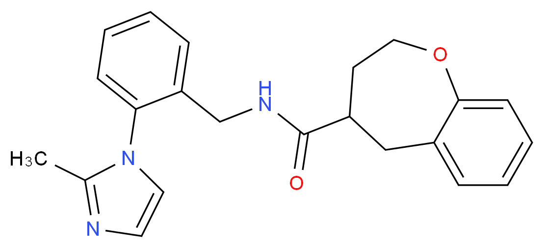 N-[2-(2-methyl-1H-imidazol-1-yl)benzyl]-2,3,4,5-tetrahydro-1-benzoxepine-4-carboxamide_分子结构_CAS_)