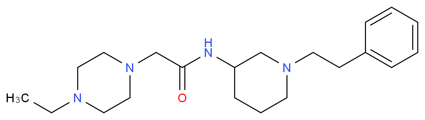 2-(4-ethyl-1-piperazinyl)-N-[1-(2-phenylethyl)-3-piperidinyl]acetamide_分子结构_CAS_)