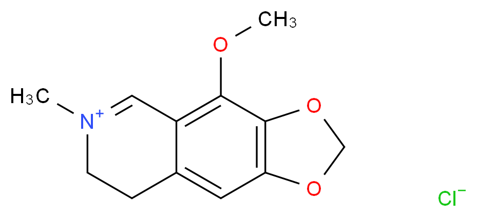 4-methoxy-6-methyl-2H,7H,8H-[1,3]dioxolo[4,5-g]isoquinolin-6-ium chloride_分子结构_CAS_10018-19-6