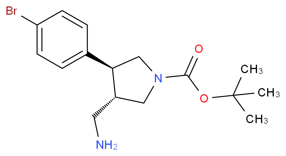 (3S,4S)-tert-butyl 3-(aminomethyl)-4-(4-bromophenyl)pyrrolidine-1-carboxylate_分子结构_CAS_1260594-90-8)