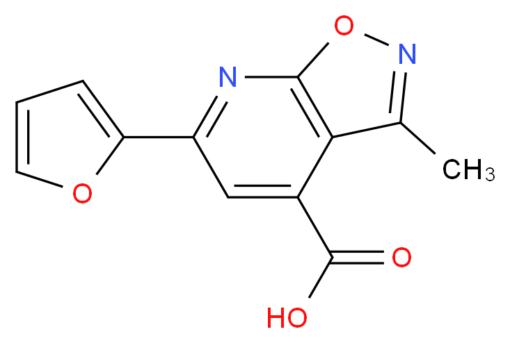 6-(2-furyl)-3-methylisoxazolo[5,4-b]pyridine-4-carboxylic acid_分子结构_CAS_)