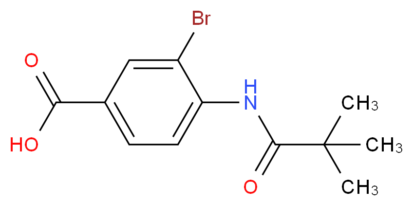 3-bromo-4-(2,2-dimethylpropanamido)benzoic acid_分子结构_CAS_139058-18-7