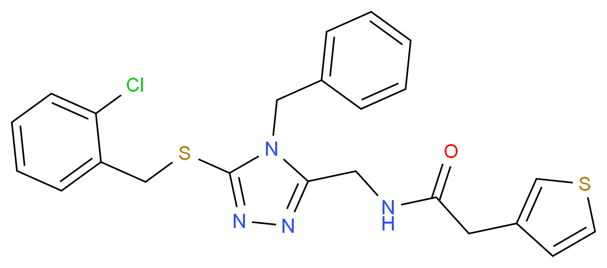 N-({4-benzyl-5-[(2-chlorobenzyl)thio]-4H-1,2,4-triazol-3-yl}methyl)-2-(3-thienyl)acetamide_分子结构_CAS_)
