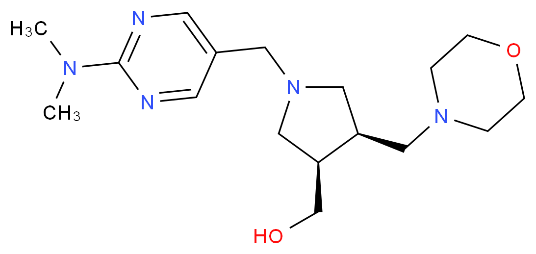 [(3R*,4S*)-1-{[2-(dimethylamino)pyrimidin-5-yl]methyl}-4-(morpholin-4-ylmethyl)pyrrolidin-3-yl]methanol_分子结构_CAS_)