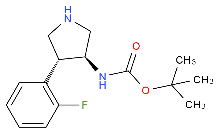 tert-butyl (3S,4R)-4-(2-fluorophenyl)pyrrolidin-3-ylcarbamate_分子结构_CAS_1260602-03-6)