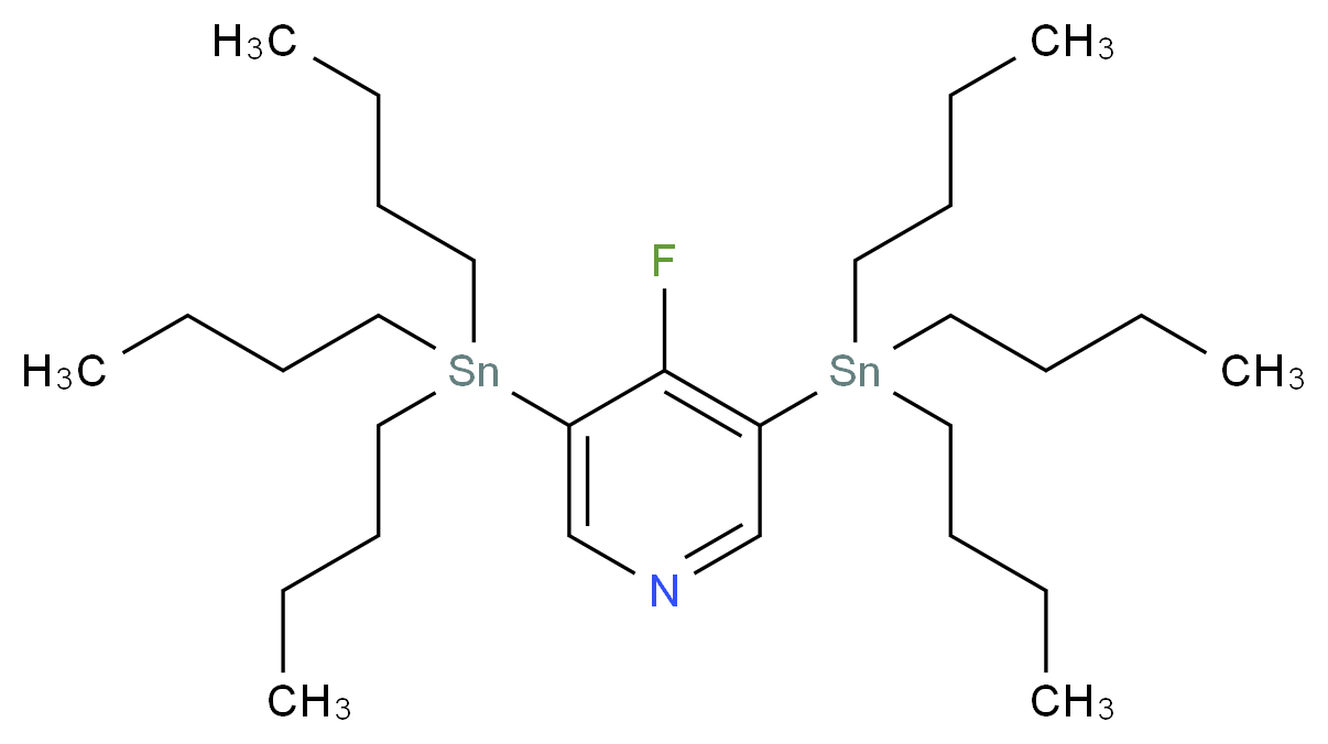 4-Fluoro-3,5-bis(tributylstannyl)pyridine_分子结构_CAS_1204580-75-5)