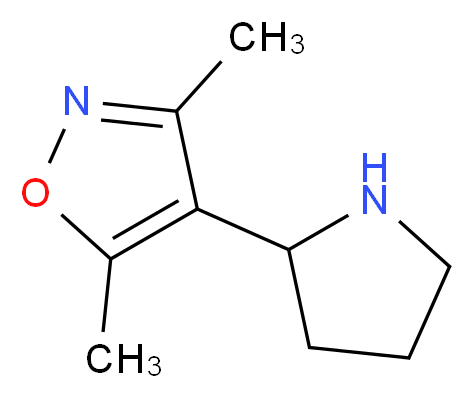 3,5-dimethyl-4-(pyrrolidin-2-yl)-1,2-oxazole_分子结构_CAS_1018128-26-1