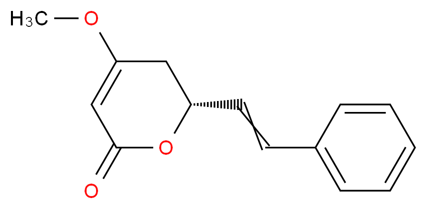 (6R)-4-methoxy-6-(2-phenylethenyl)-5,6-dihydro-2H-pyran-2-one_分子结构_CAS_500-64-1