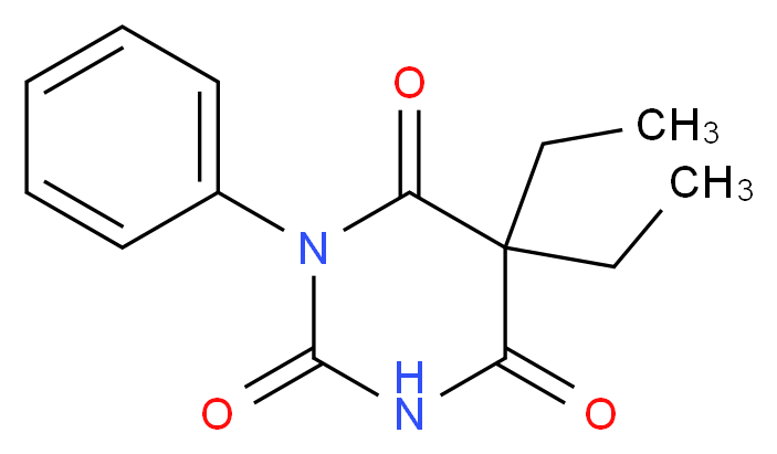 5,5-diethyl-1-phenyl-1,3-diazinane-2,4,6-trione_分子结构_CAS_357-67-5