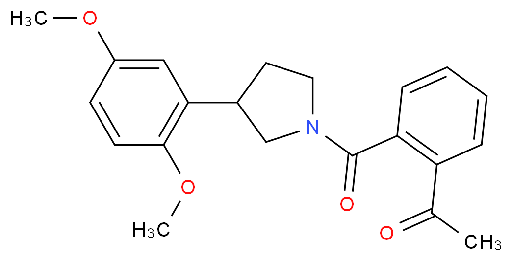 1-(2-{[3-(2,5-dimethoxyphenyl)-1-pyrrolidinyl]carbonyl}phenyl)ethanone_分子结构_CAS_)