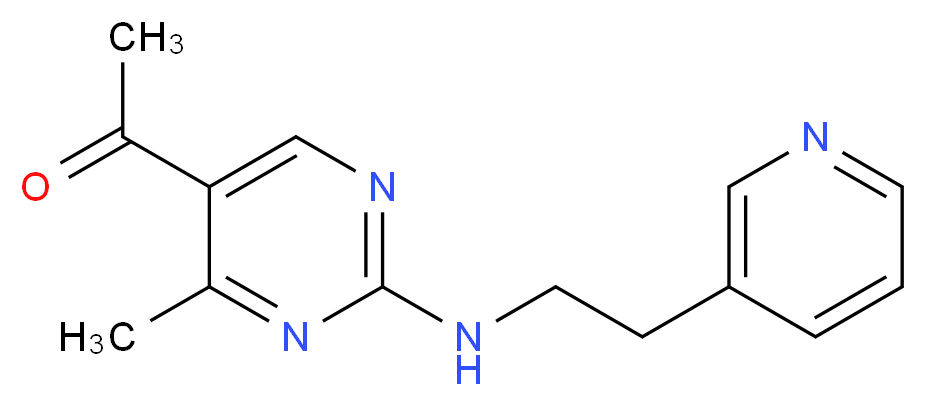 1-{4-methyl-2-[(2-pyridin-3-ylethyl)amino]pyrimidin-5-yl}ethanone_分子结构_CAS_)