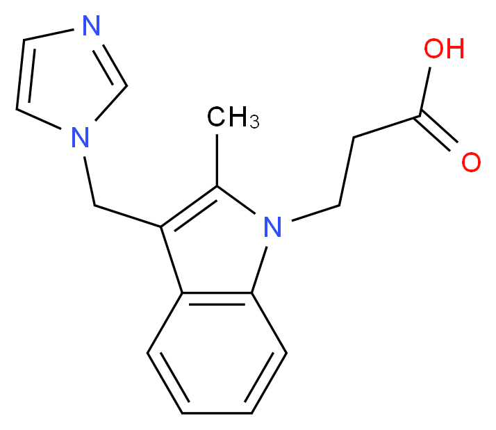 3-[3-(1H-imidazol-1-ylmethyl)-2-methyl-1H-indol-1-yl]propanoic acid_分子结构_CAS_76894-77-4