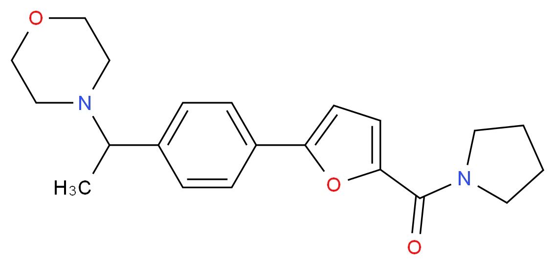 4-(1-{4-[5-(pyrrolidin-1-ylcarbonyl)-2-furyl]phenyl}ethyl)morpholine_分子结构_CAS_)