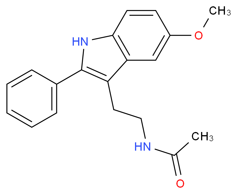 N-[2-(5-methoxy-2-phenyl-1H-indol-3-yl)ethyl]acetamide_分子结构_CAS_151889-03-1