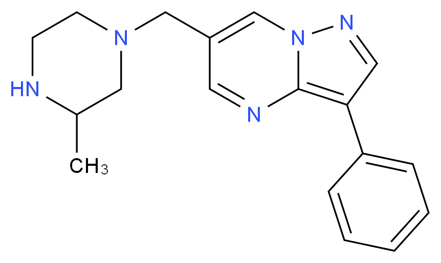 6-[(3-methylpiperazin-1-yl)methyl]-3-phenylpyrazolo[1,5-a]pyrimidine_分子结构_CAS_)
