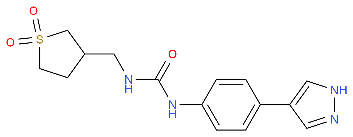 N-[(1,1-dioxidotetrahydro-3-thienyl)methyl]-N'-[4-(1H-pyrazol-4-yl)phenyl]urea_分子结构_CAS_)
