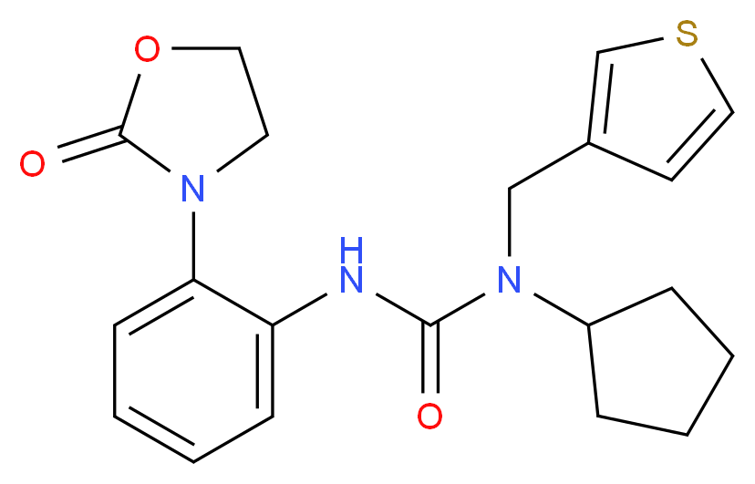 N-cyclopentyl-N'-[2-(2-oxo-1,3-oxazolidin-3-yl)phenyl]-N-(3-thienylmethyl)urea_分子结构_CAS_)