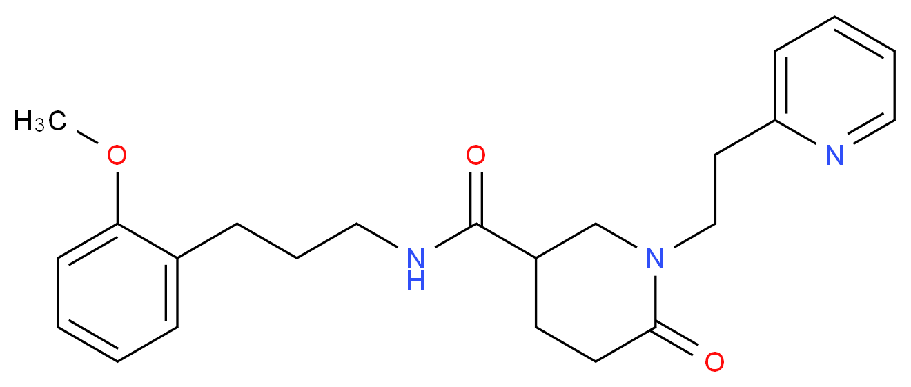 N-[3-(2-methoxyphenyl)propyl]-6-oxo-1-[2-(2-pyridinyl)ethyl]-3-piperidinecarboxamide_分子结构_CAS_)