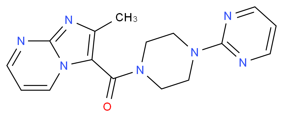 2-methyl-3-[(4-pyrimidin-2-ylpiperazin-1-yl)carbonyl]imidazo[1,2-a]pyrimidine_分子结构_CAS_)