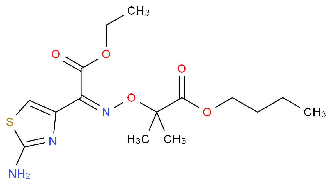 (Z)-Butyl 2-(((1-(2-aMinothiazol-4-yl)-2-ethoxy-2-oxoethylidene)aMino)oxy)-2-Methylpropanoate_分子结构_CAS_86299-46-9)