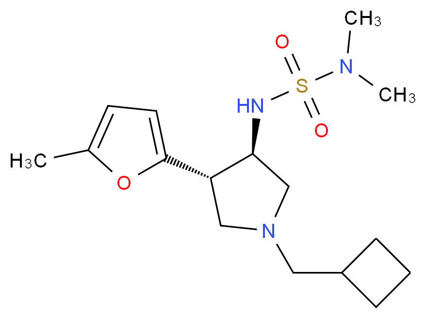 N'-[(3R*,4S*)-1-(cyclobutylmethyl)-4-(5-methyl-2-furyl)-3-pyrrolidinyl]-N,N-dimethylsulfamide_分子结构_CAS_)
