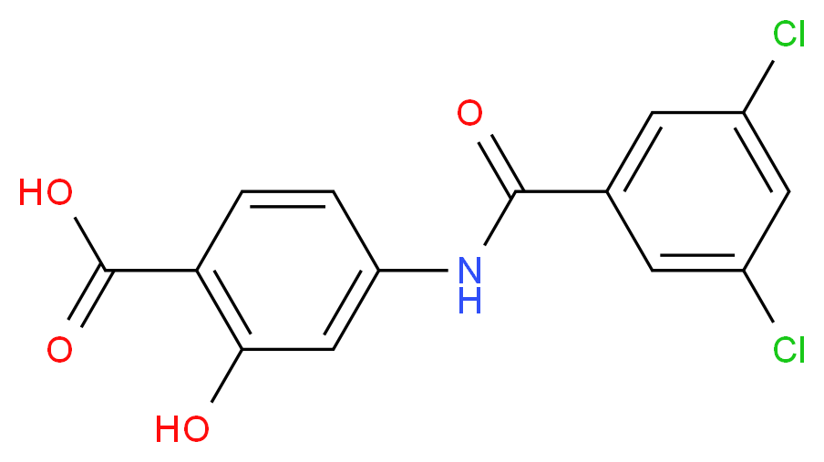 4-[(3,5-dichlorobenzoyl)amino]-2-hydroxybenzoic acid_分子结构_CAS_926196-67-0)