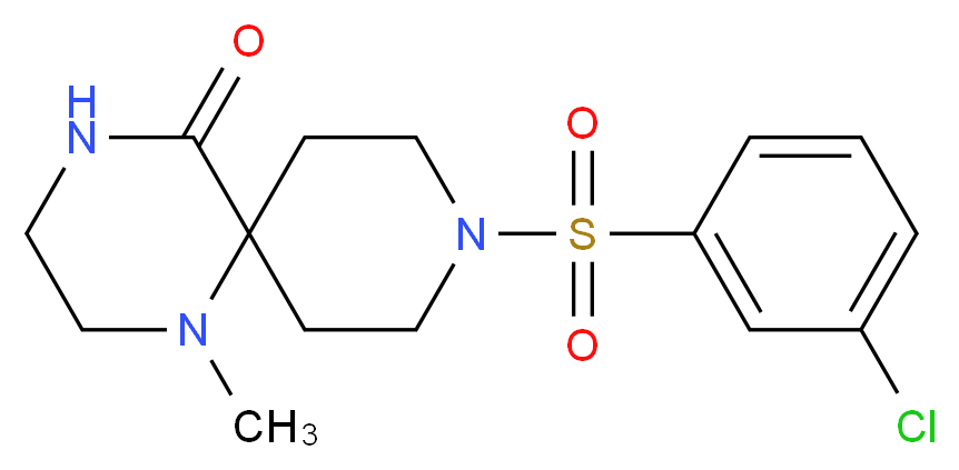 9-[(3-chlorophenyl)sulfonyl]-1-methyl-1,4,9-triazaspiro[5.5]undecan-5-one_分子结构_CAS_)