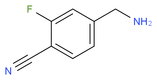 4-(aminomethyl)-2-fluorobenzonitrile_分子结构_CAS_368426-73-7