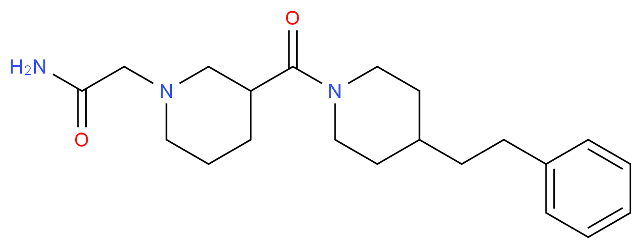 2-(3-{[4-(2-phenylethyl)-1-piperidinyl]carbonyl}-1-piperidinyl)acetamide_分子结构_CAS_)
