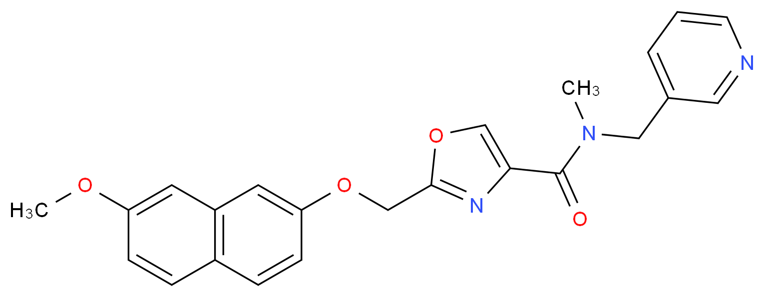2-{[(7-methoxy-2-naphthyl)oxy]methyl}-N-methyl-N-(3-pyridinylmethyl)-1,3-oxazole-4-carboxamide_分子结构_CAS_)