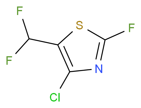 4-chloro-5-(difluoromethyl)-2-fluoro-1,3-thiazole_分子结构_CAS_105315-45-5