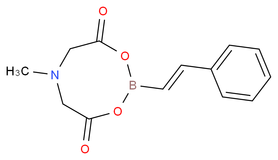 6-methyl-2-[(E)-2-phenylethenyl]-1,3,6,2-dioxazaborocane-4,8-dione_分子结构_CAS_1152427-93-4