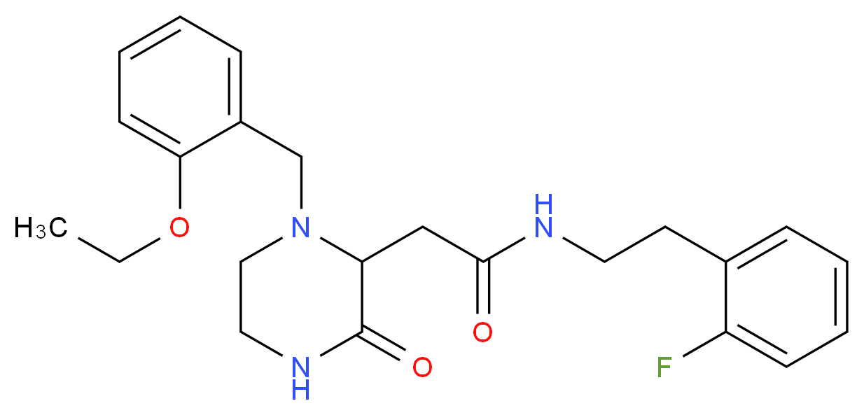 2-[1-(2-ethoxybenzyl)-3-oxo-2-piperazinyl]-N-[2-(2-fluorophenyl)ethyl]acetamide_分子结构_CAS_)
