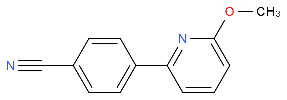 4-(6-methoxypyridin-2-yl)benzonitrile_分子结构_CAS_1187163-92-3