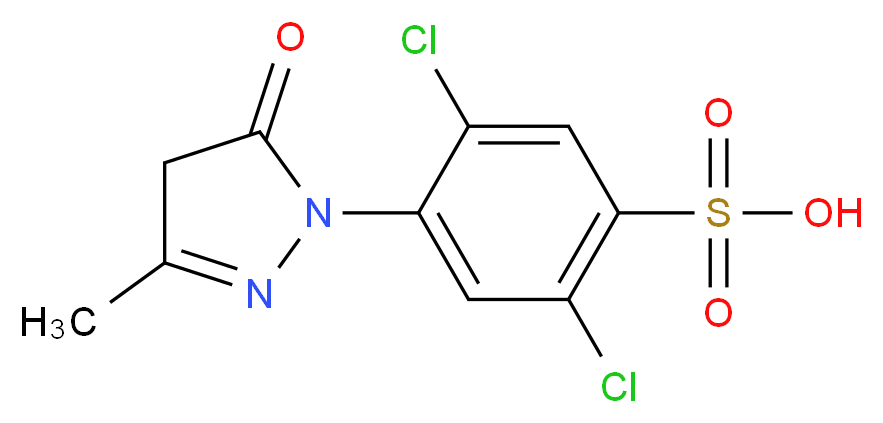 2,5-dichloro-4-(3-methyl-5-oxo-4,5-dihydro-1H-pyrazol-1-yl)benzene-1-sulfonic acid_分子结构_CAS_108469-42-7