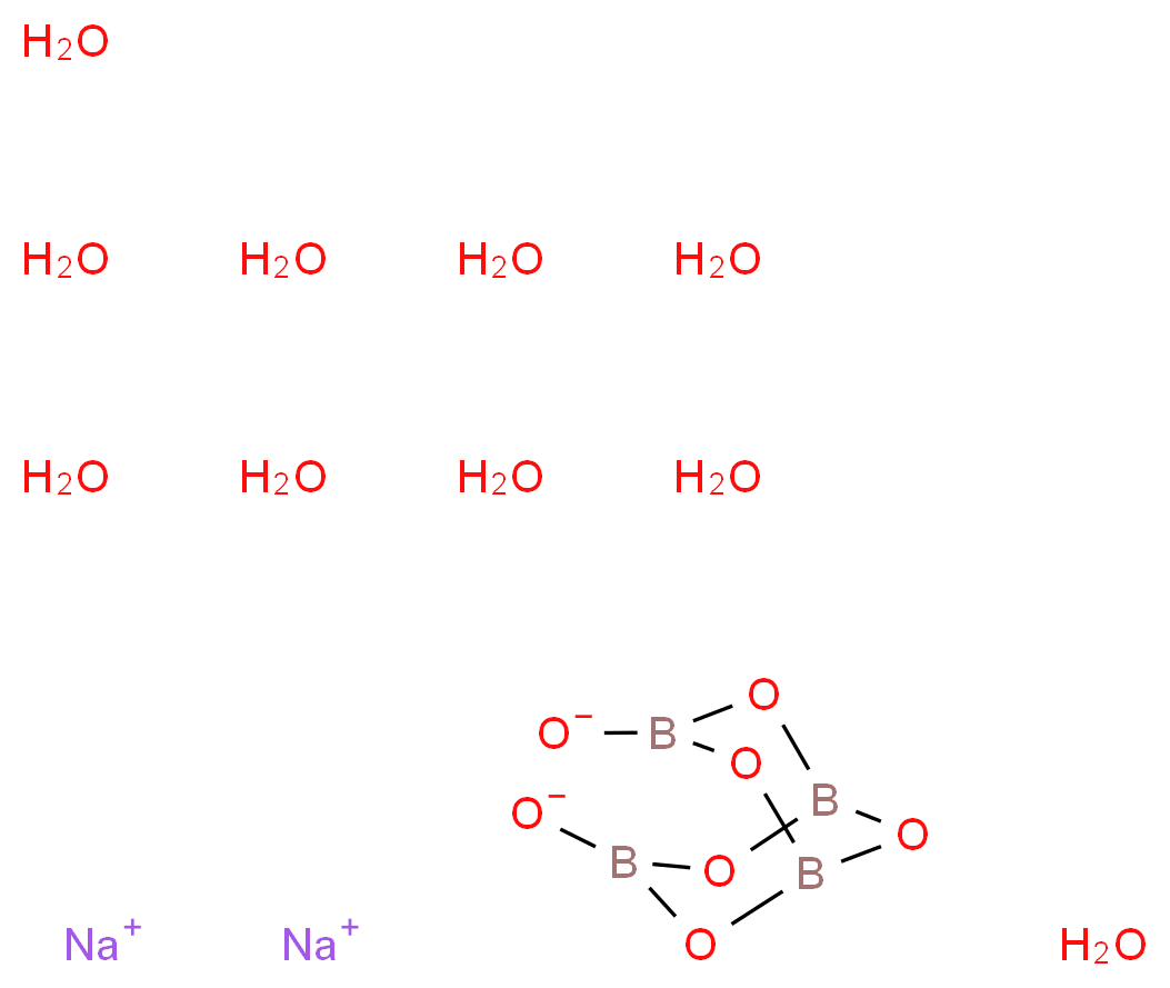 disodium bicyclo[3.3.1]tetraboroxane-3,7-bis(olate) decahydrate_分子结构_CAS_1303-96-4