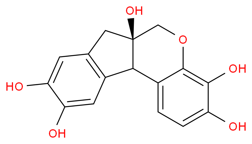 (10R)-8-oxatetracyclo[8.7.0.0<sup>2</sup>,<sup>7</sup>.0<sup>1</sup><sup>2</sup>,<sup>1</sup><sup>7</sup>]heptadeca-2,4,6,12(17),13,15-hexaene-5,6,10,14,15-pentol_分子结构_CAS_517-28-2