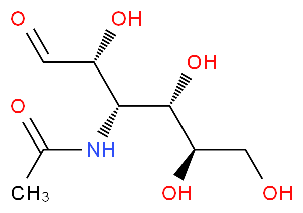N-[(2R,3S,4S,5R)-2,4,5,6-tetrahydroxy-1-oxohexan-3-yl]acetamide_分子结构_CAS_606-01-9