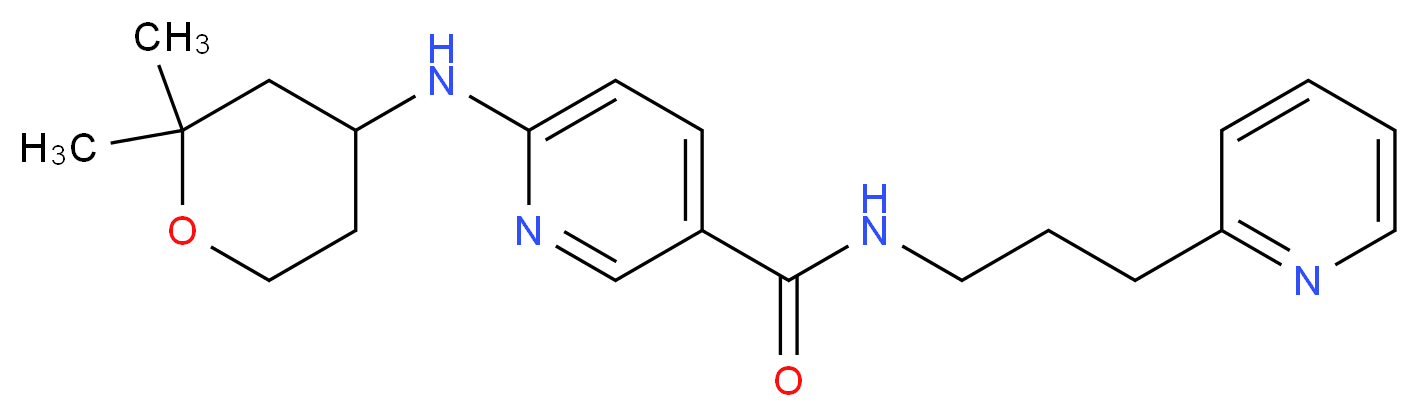 6-[(2,2-dimethyltetrahydro-2H-pyran-4-yl)amino]-N-[3-(2-pyridinyl)propyl]nicotinamide_分子结构_CAS_)