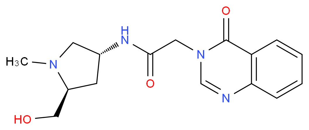 N-[(3R,5S)-5-(hydroxymethyl)-1-methylpyrrolidin-3-yl]-2-(4-oxoquinazolin-3(4H)-yl)acetamide_分子结构_CAS_)