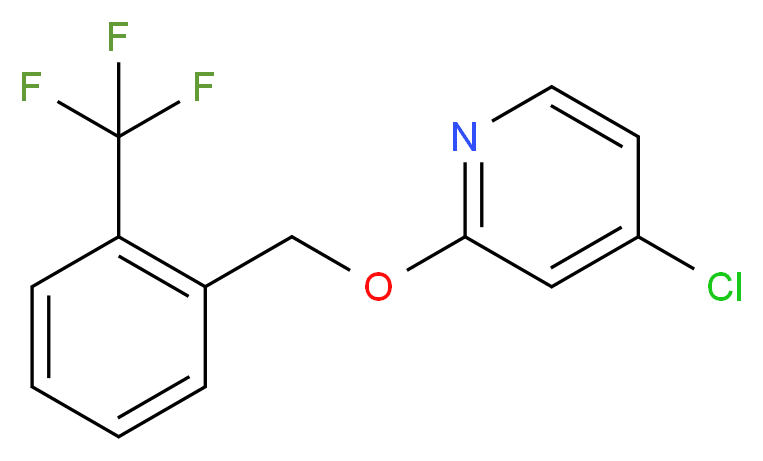 4-Chloro-2-((2-(trifluoroMethyl)benzyl)oxy)pyridine_分子结构_CAS_1346707-18-3)