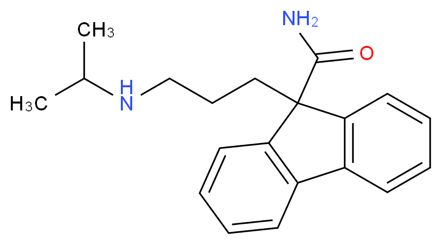 9-{3-[(propan-2-yl)amino]propyl}-9H-fluorene-9-carboxamide_分子结构_CAS_74517-78-5
