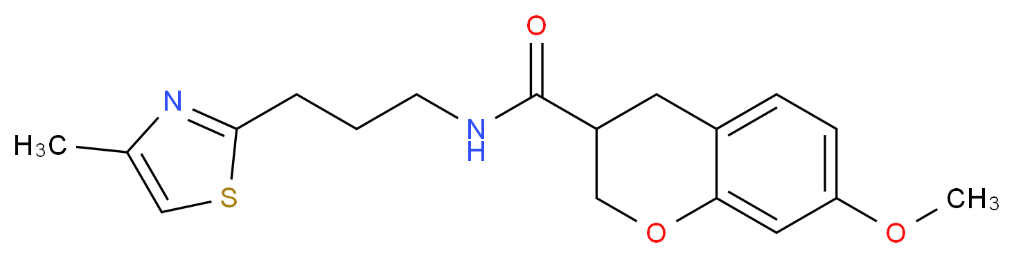 7-methoxy-N-[3-(4-methyl-1,3-thiazol-2-yl)propyl]chromane-3-carboxamide_分子结构_CAS_)