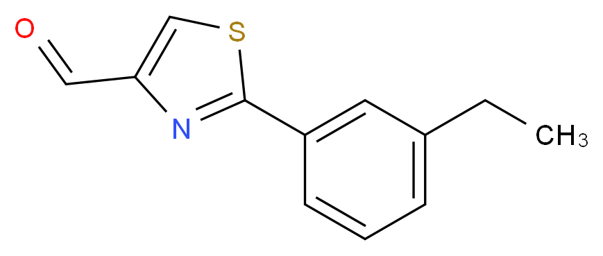 2-(3-ETHYL-PHENYL)-THIAZOLE-4-CARBALDEHYDE_分子结构_CAS_885279-08-3)
