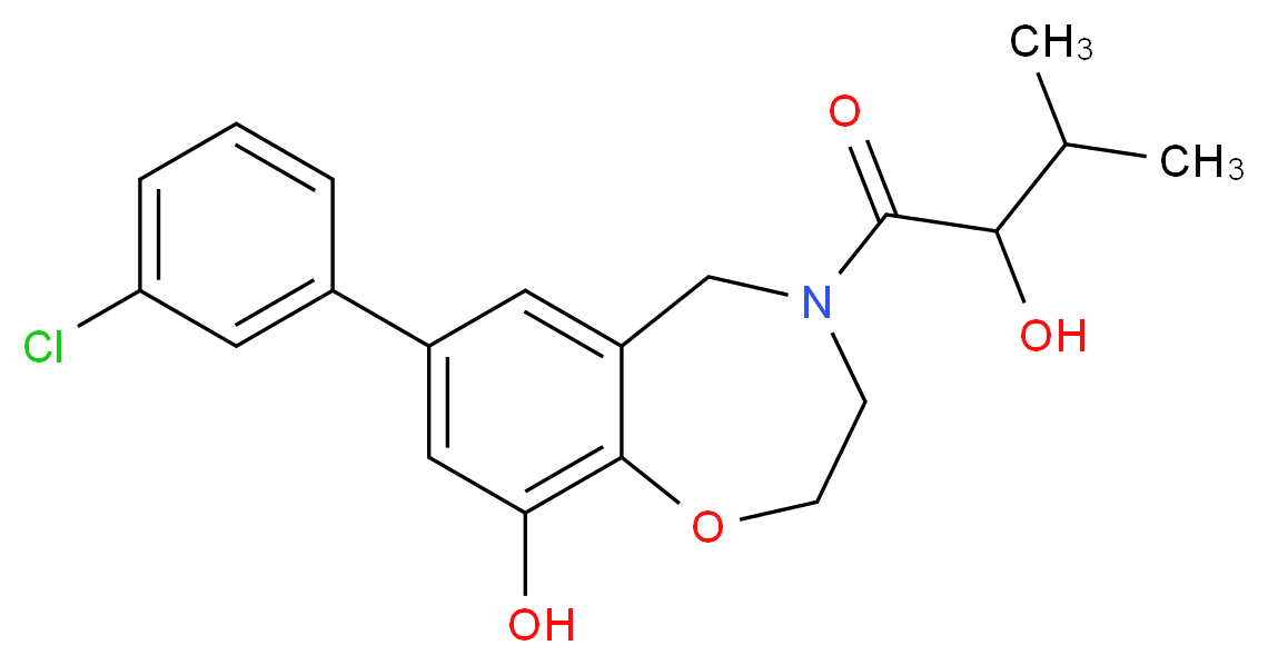 7-(3-chlorophenyl)-4-(2-hydroxy-3-methylbutanoyl)-2,3,4,5-tetrahydro-1,4-benzoxazepin-9-ol_分子结构_CAS_)