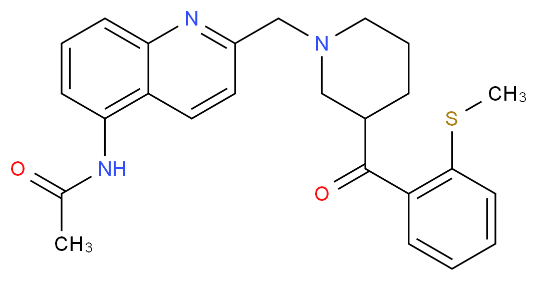 N-[2-({3-[2-(methylthio)benzoyl]-1-piperidinyl}methyl)-5-quinolinyl]acetamide_分子结构_CAS_)